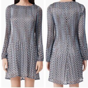 Maje Geometric Print Metallic Shift Dress Size Small/36